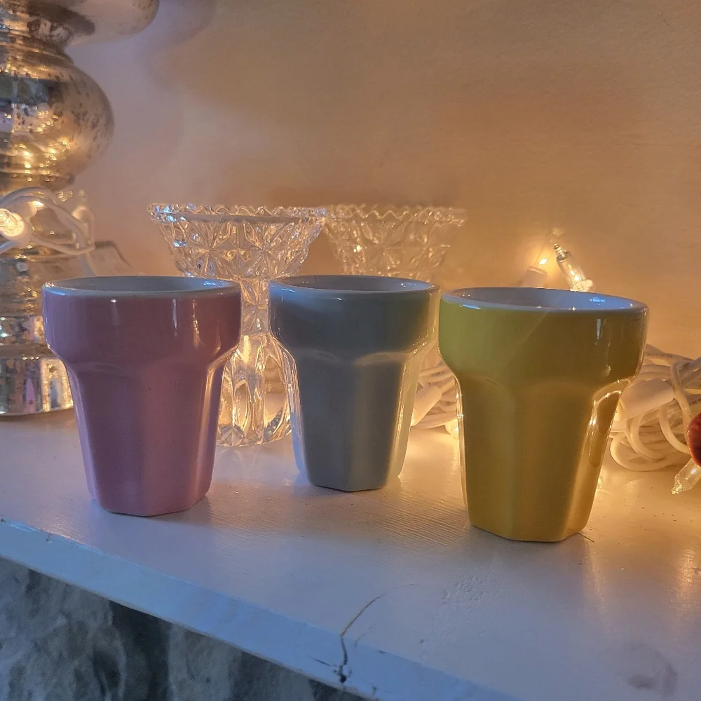 IKEA Pastel Cups Shot Glass Small Vase ~ DUKTIG Line ~ Pink Blue Yellow FINAL !!